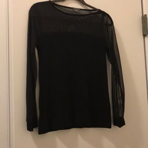Black longsleeve top, sheer shoulders, sleeves